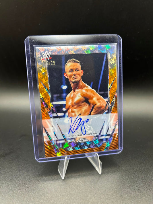 2026 WWE Topps Chrome Logofractor Ludwig Kaiser Auto /25 Orange