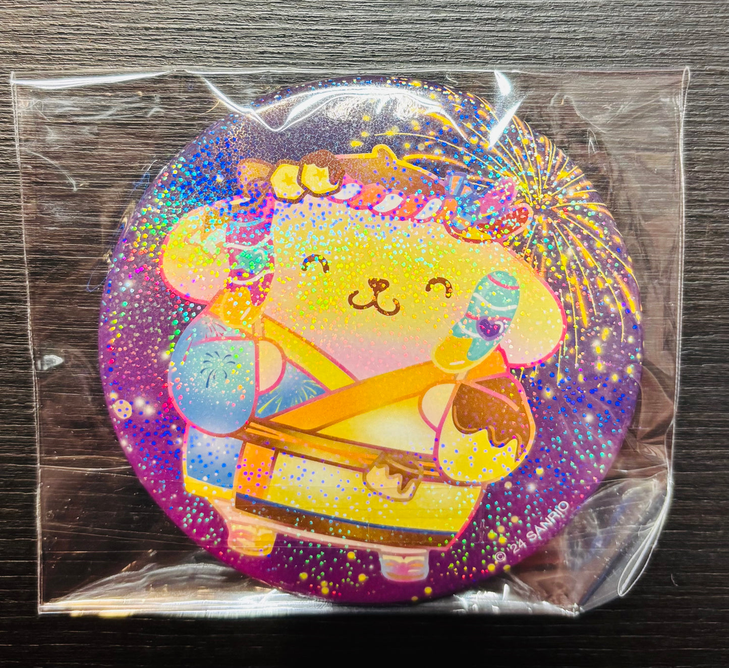 PomPomPurin Fireworks 2024 7.5cm Japanese Sanrio Badge