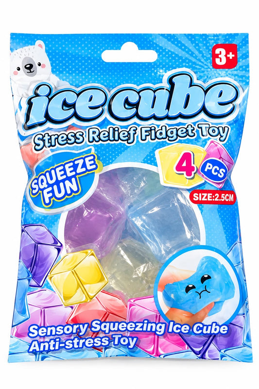 Ice Cube 4pc Squishy Stress Relief Fidget Blind Bag