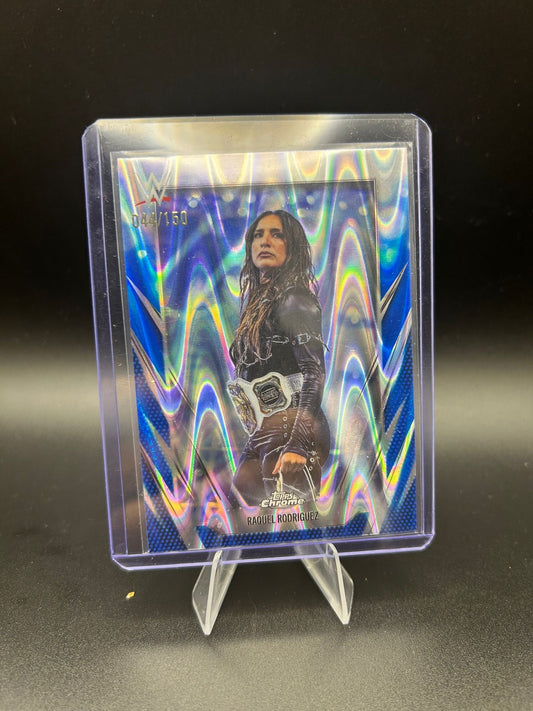 2026 WWE Topps Chrome Raquel Rodriguez /150 Blue Wave