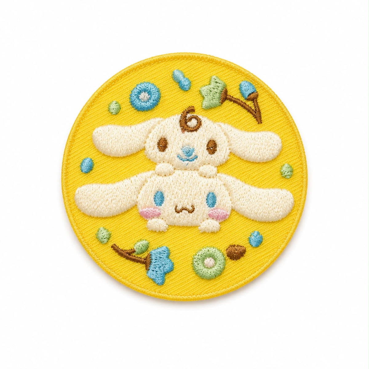 Cinnamoroll Embroidered Yellow 4.5cm Japanese Sanrio Biscuit Badge