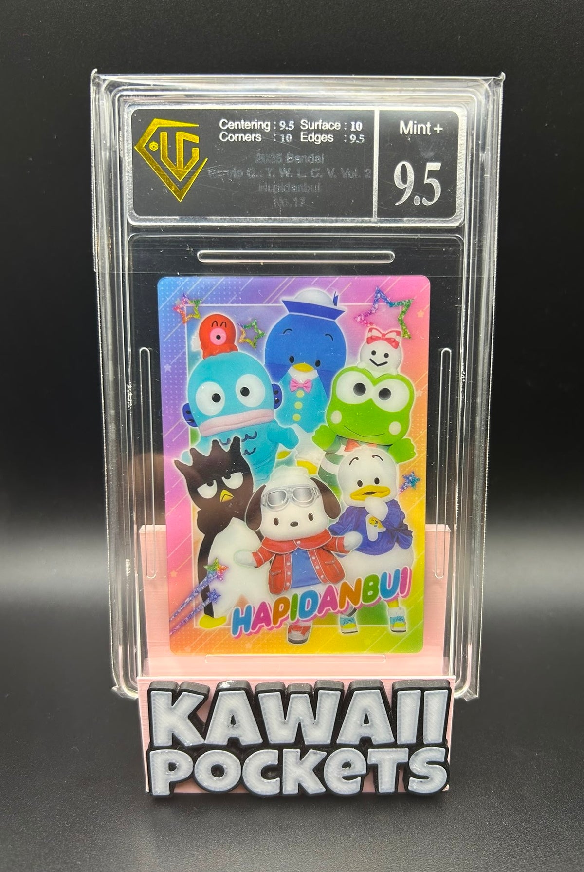 2025 Bandai Hapidanbui Japanese Sanrio Wafer Card Vol.2 | No.17 UGC Graded 9.5 Mint+ Slab
