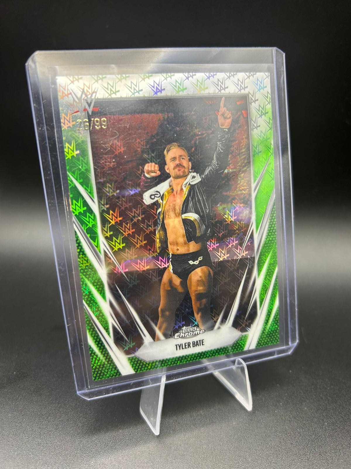 2026 WWE Topps Chrome Logofractor Tyler Bate /99 Green
