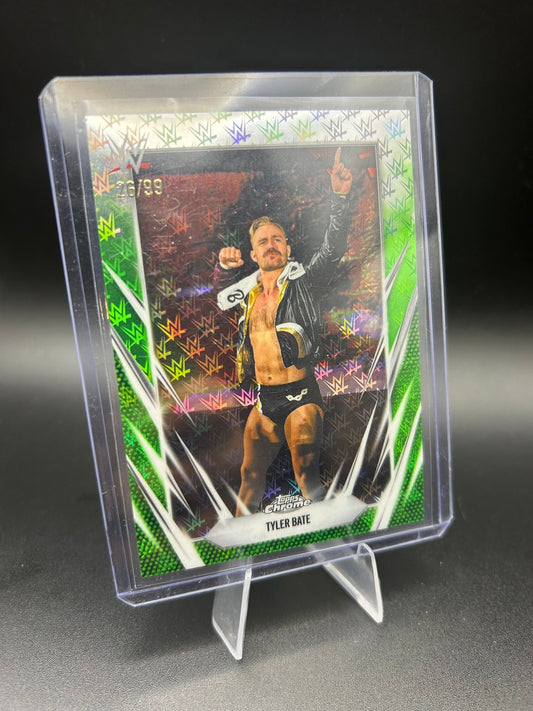 2026 WWE Topps Chrome Logofractor Tyler Bate /99 Green