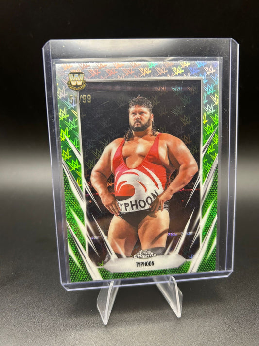 2026 WWE Topps Chrome Logofractor Typhoon /99 Green
