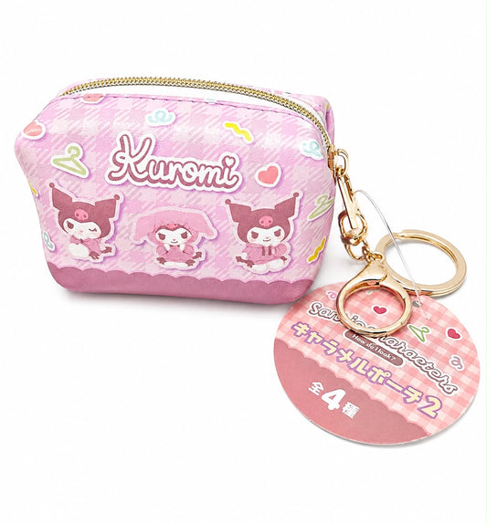 Kuromi Pink Zip Japanese Sanrio Mini Purse Keychain