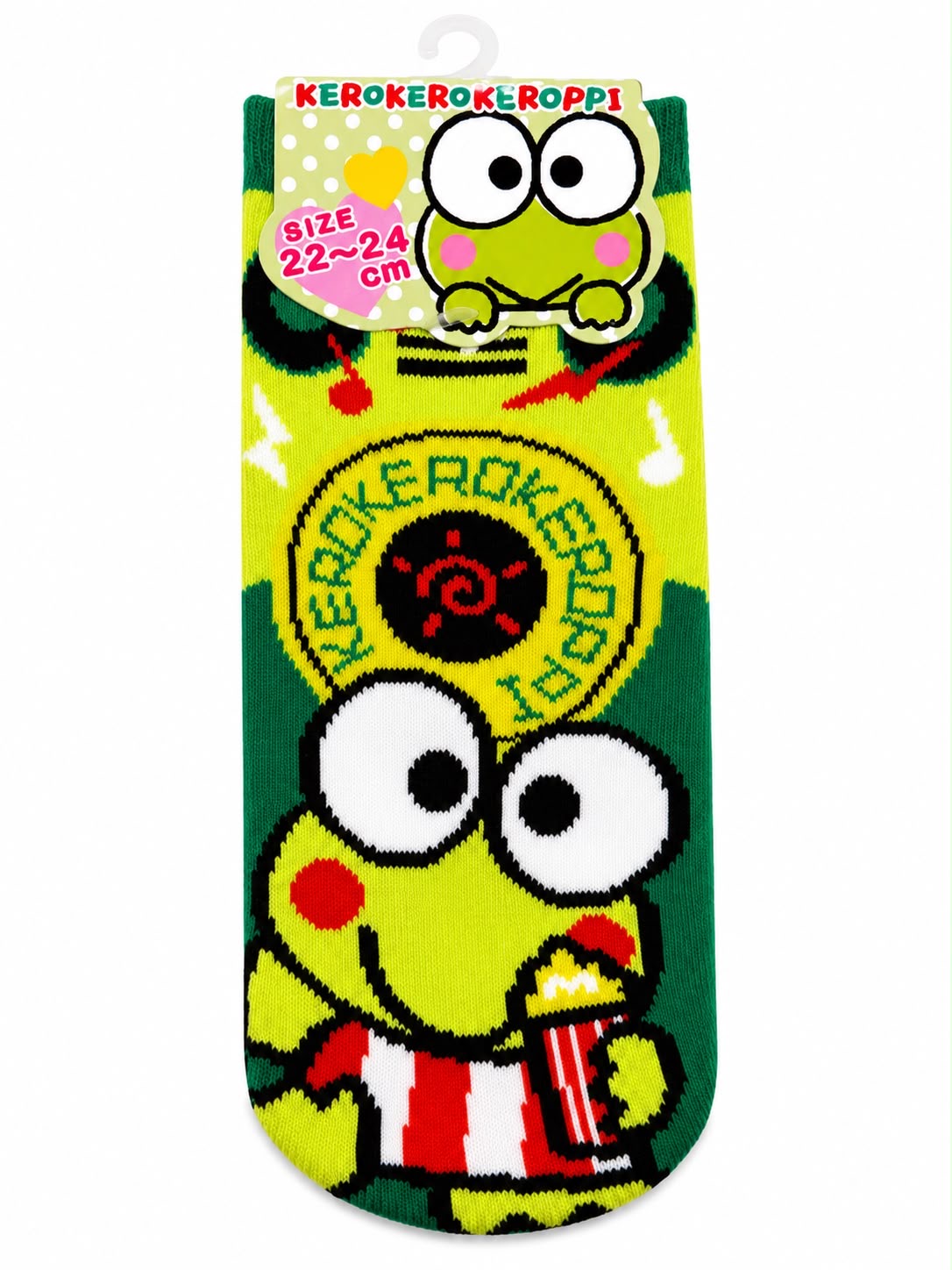 KeroKero Keroppi Green Coin 22-24cm Japanese Sanrio Socks