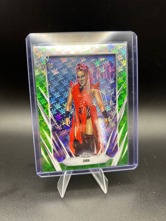 2026 WWE Topps Chrome Logofractor Zaria /99 Green