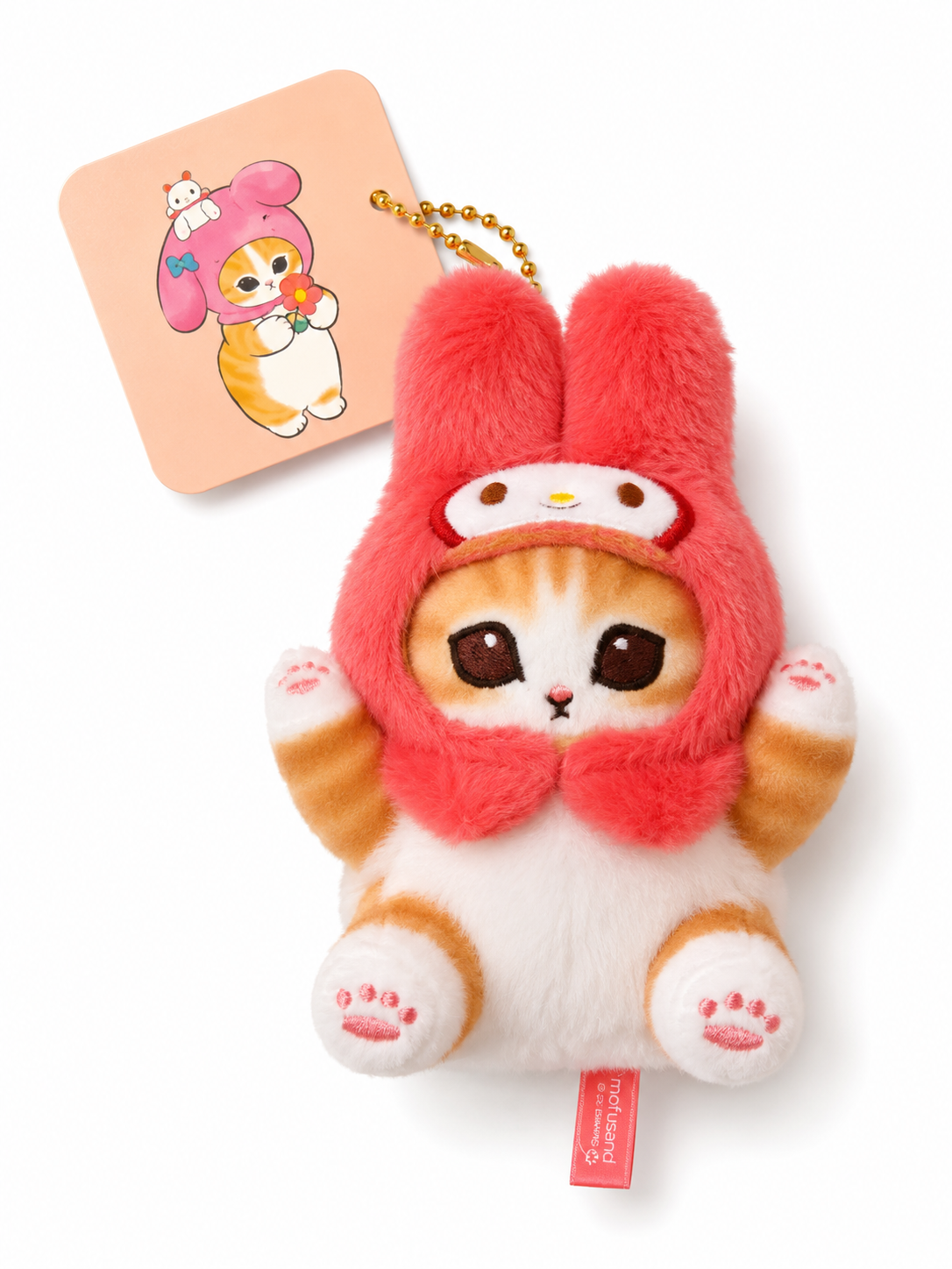 Melody Mofusand Sanrio Plush Keychain