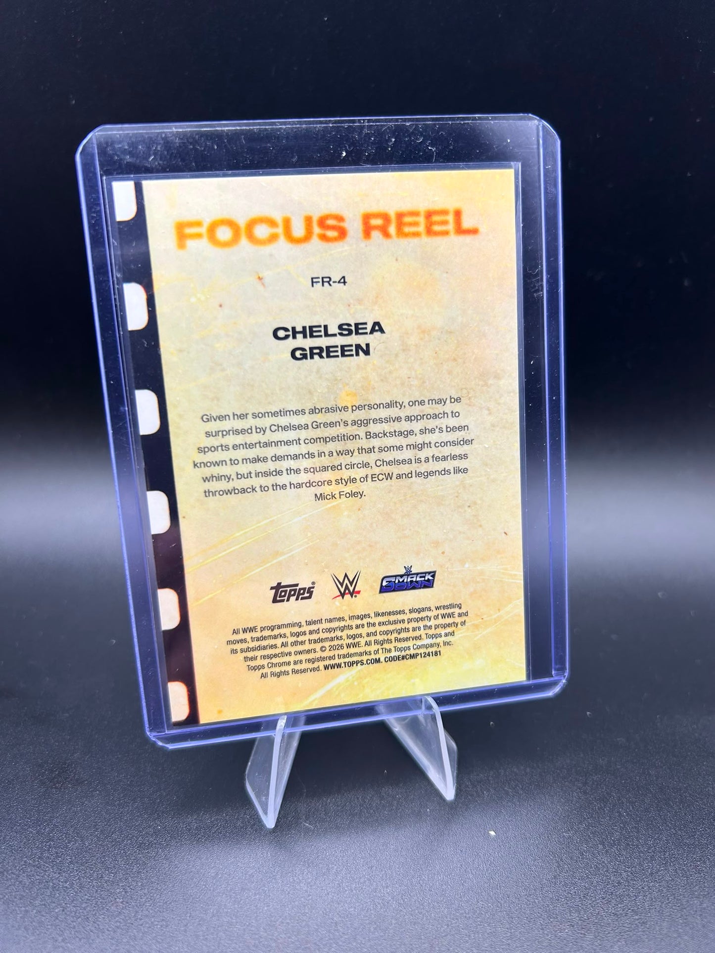 2026 WWE Topps Chrome Logofractor Chelsea Green /50 Gold Focus Reel