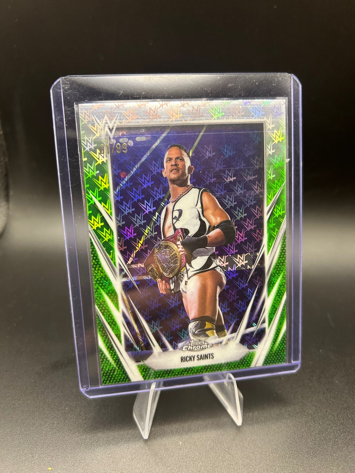 2026 WWE Topps Chrome Logofractor Ricky Saints 1/99 Green