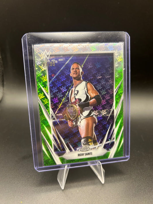 2026 WWE Topps Chrome Logofractor Ricky Saints 1/99 Green