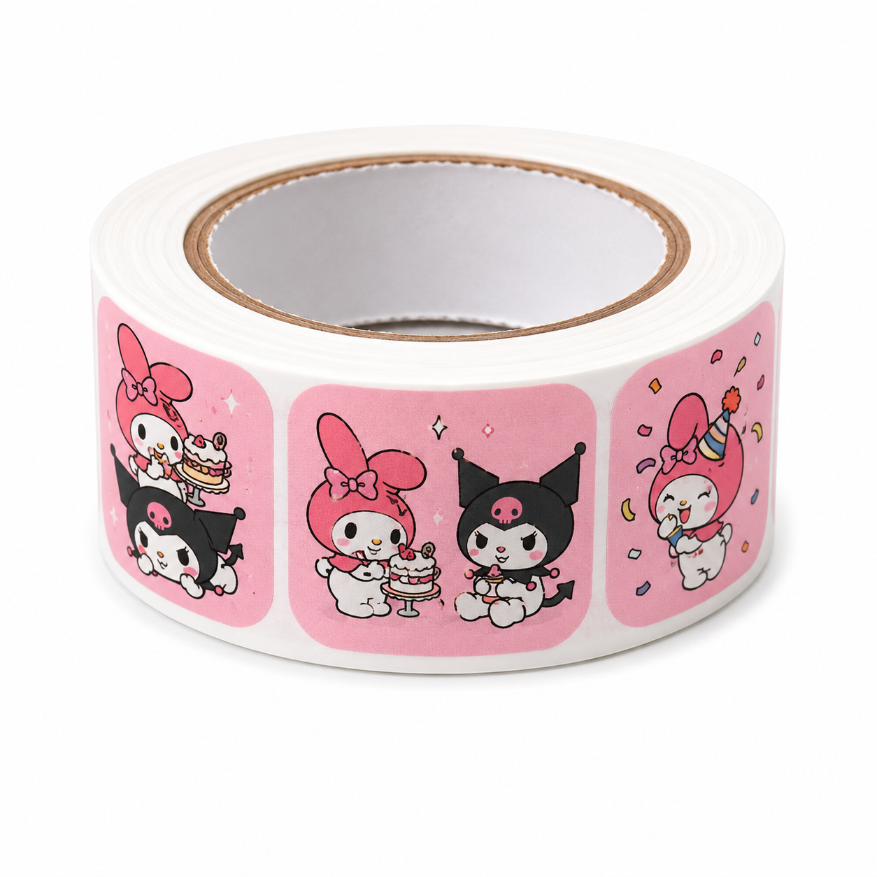Pink Melody x Kuromi Squares 500pc Colourful Sanrio Sticker Reel