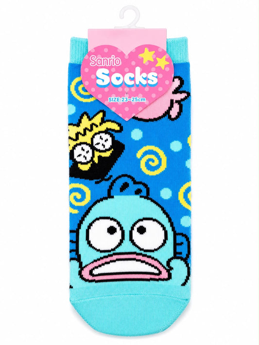 Hangyodon Blue Yellow Swirly 23-25cm Sanrio Socks