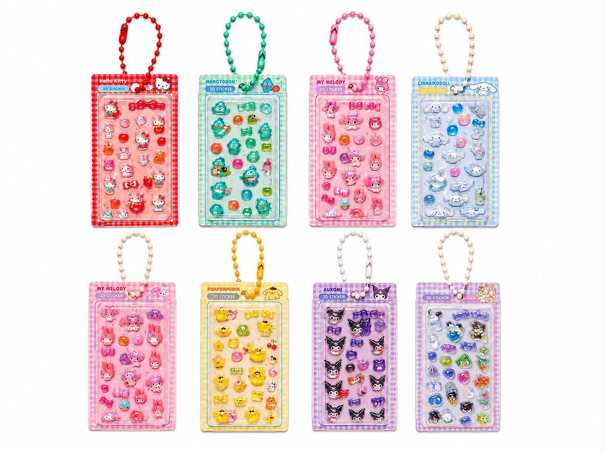 Miniature 3D Bubble Sanrio Sticker Keychain