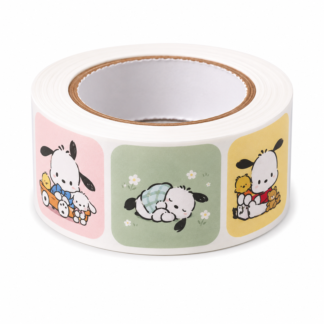 Colourful Pochacco Squares 500pc Sanrio Sticker Reel