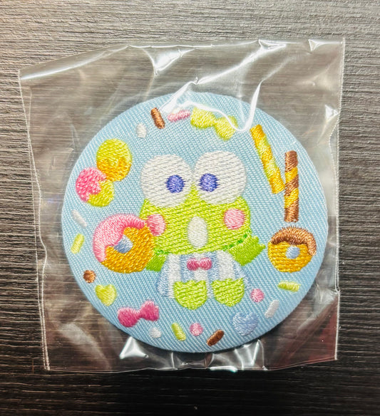 Keroppi Donuts 2024 5cm Embroidered Biscuit Japanese Sanrio Badge