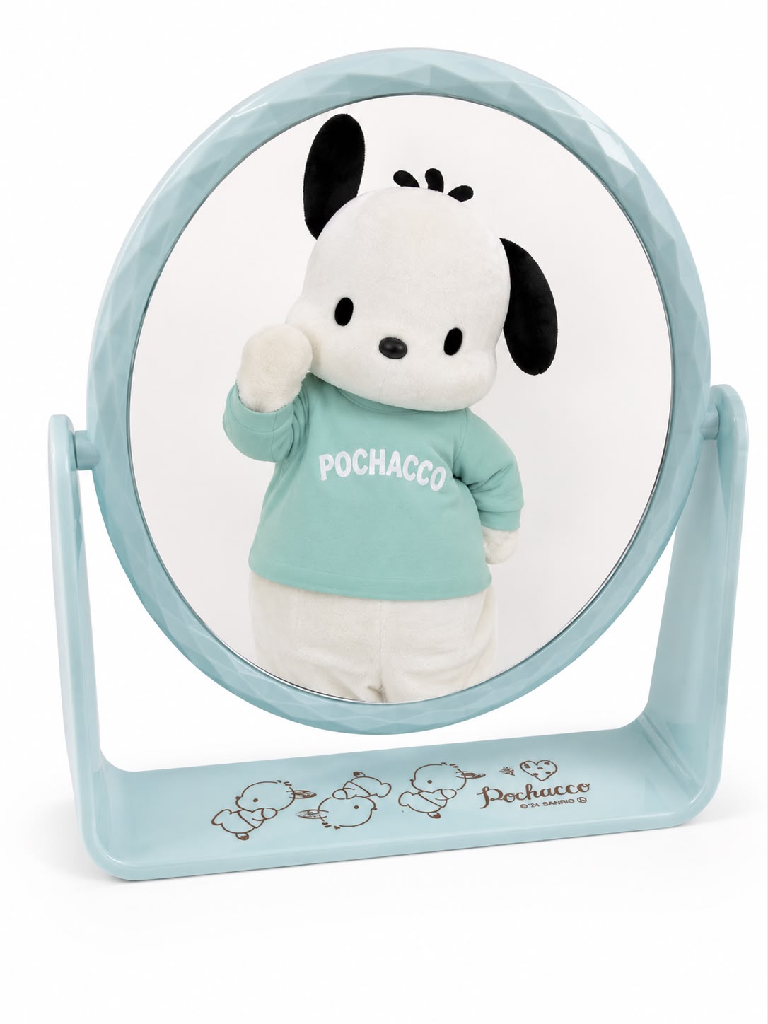 Pochacco Swivel Bathroom Desk Mirror Lid Japanese Sanrio