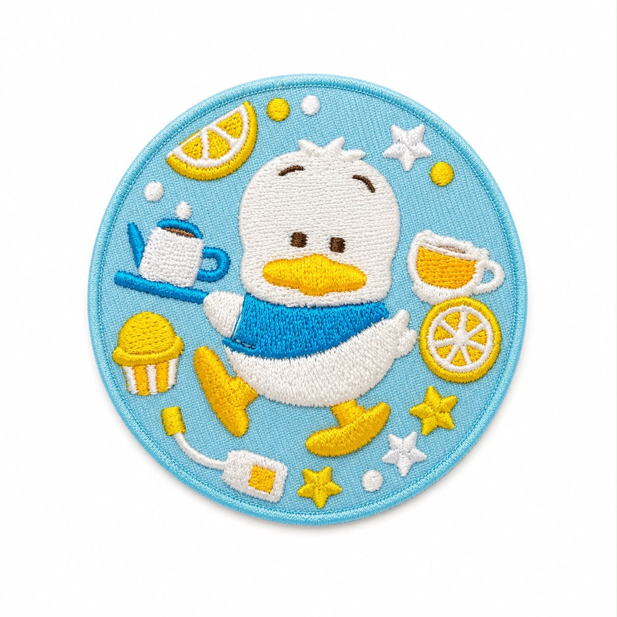Pekkle Embroidered Blue 4.5cm Japanese Sanrio Biscuit Badge