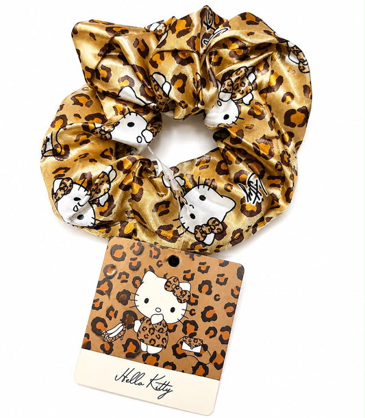 Hello Kitty Leopard Silk Japanese Sanrio Hair Scrunchie
