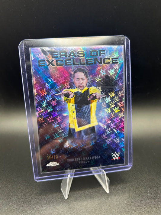 2026 WWE Topps Chrome Logofractor Eras Of Excellence Shinsuke Nakamura /10 Black