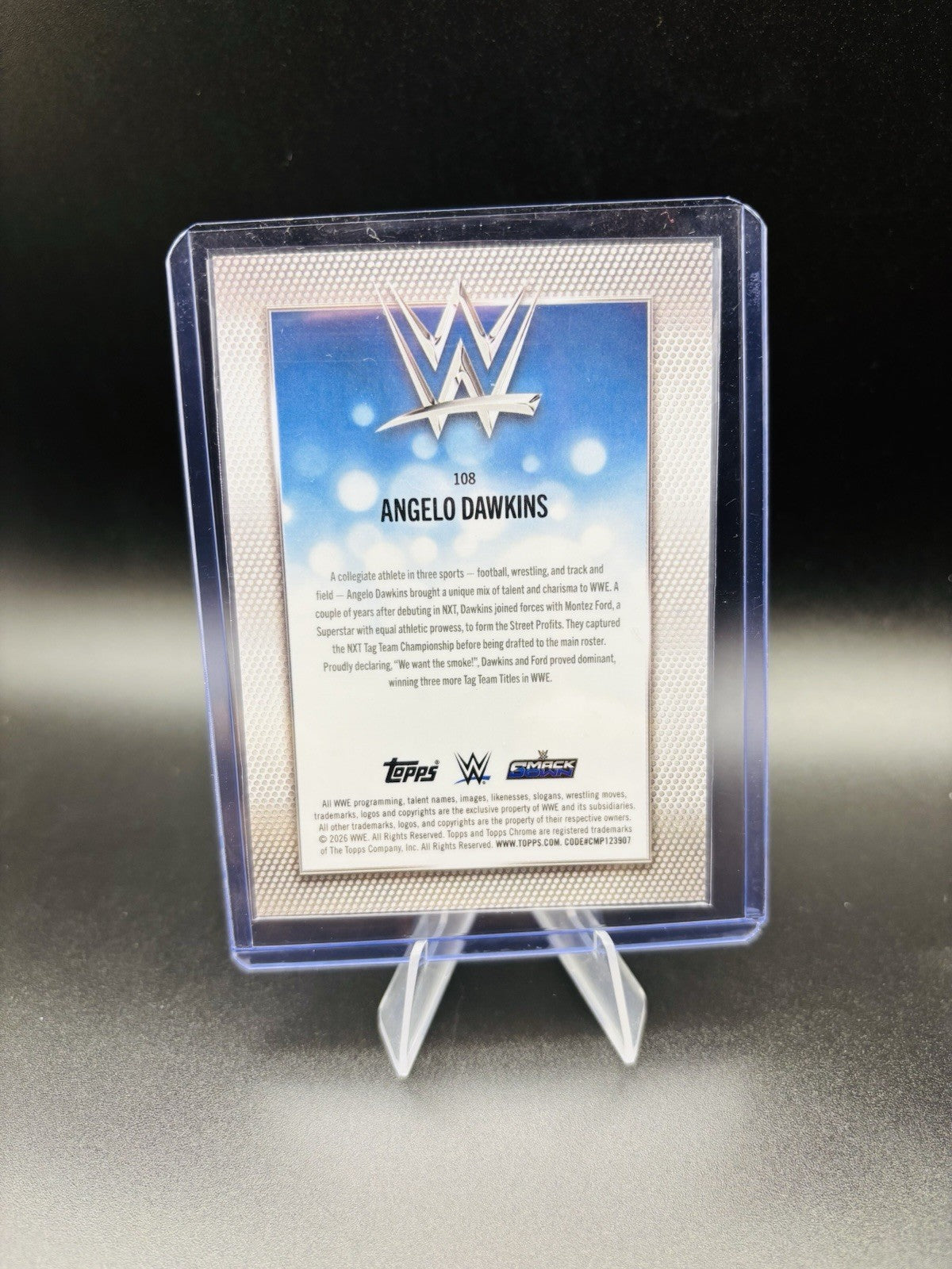 WWE Topps Chrome 2026 Logofractor 1/1 Rose Gold Angelo Dawkins