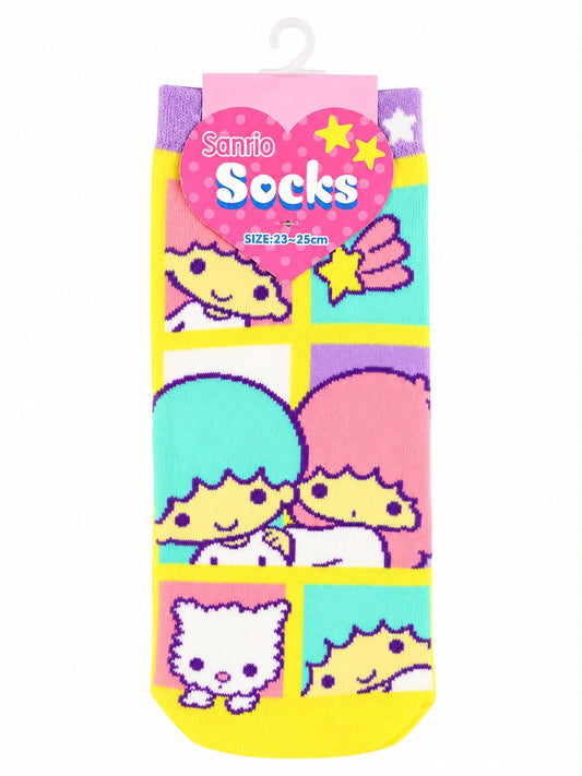 Twin Stars Yellow Comic 23-25cm Sanrio Socks