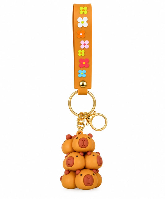 Bunch of Capybara Rubber Keychain