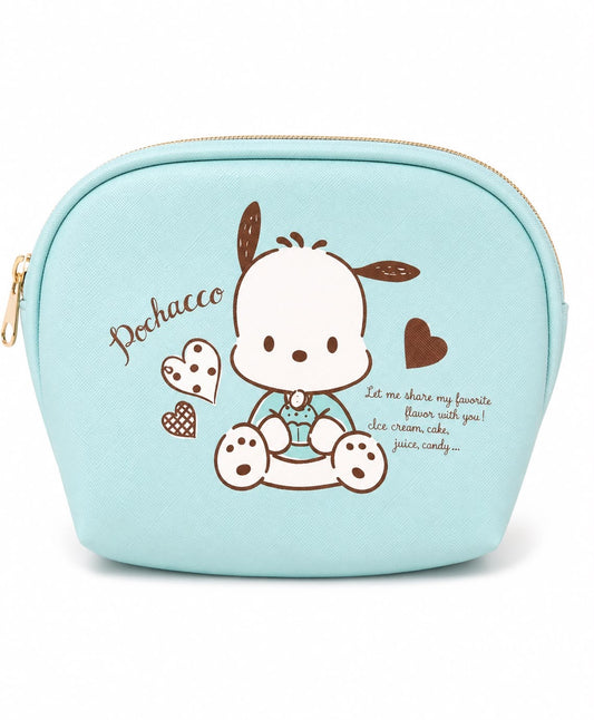 Blue Pochacco Zip Storage Pouch Japanese Sanrio