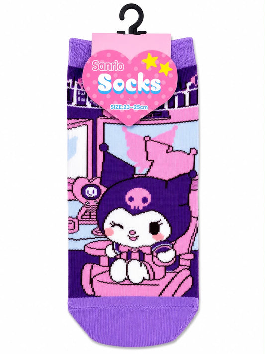 Kuromi Gamer Purple 23-25cm Sanrio Socks