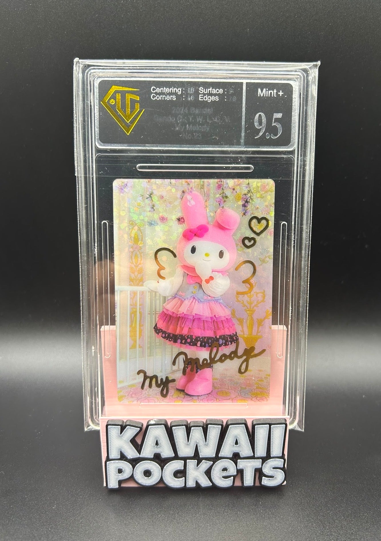 2024 Bandai Gold Melody Auto Japanese Sanrio Wafer Card UGC Graded 9.5 Mint+ Slab
