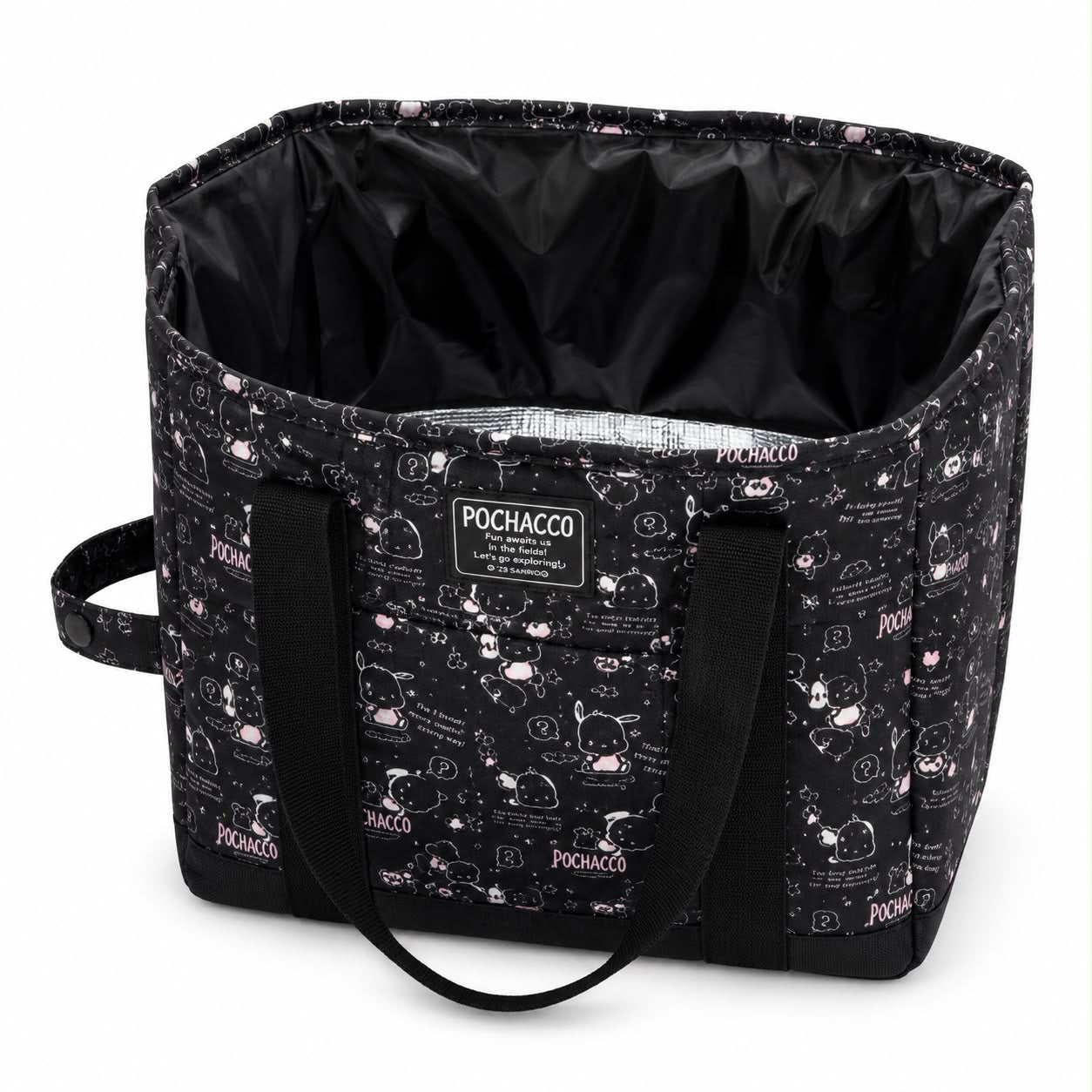 Pochacco Black Thermal Drawstring Japanese Sanrio Picnic Bag
