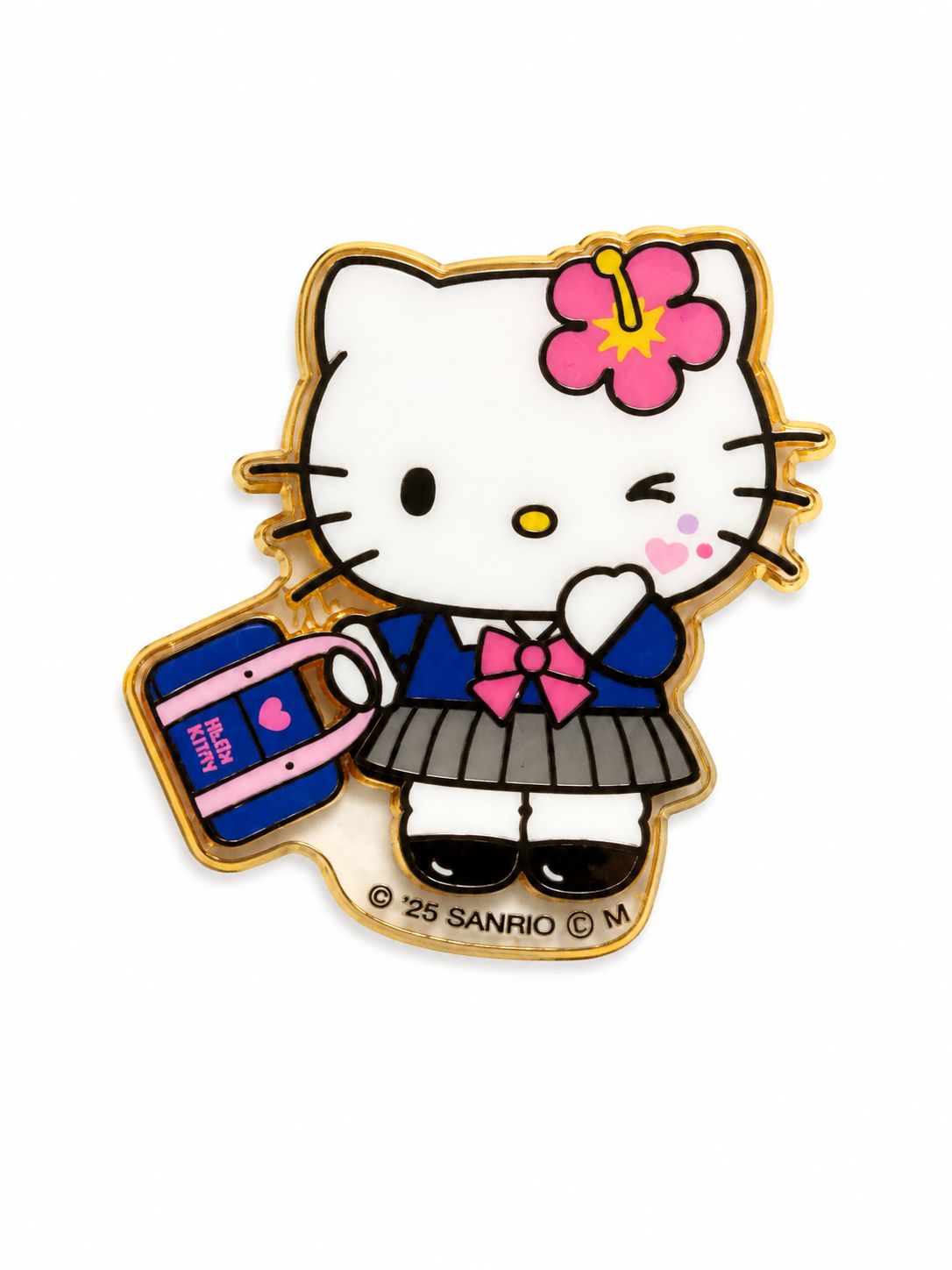 Hello Kitty Holo Schoolgirl Acrylic Japanese Sanrio Badge