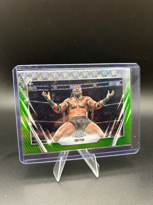 2026 WWE Topps Chrome Logofractor Obi Femi /99 Green