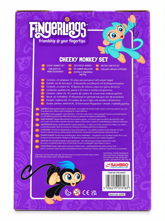 Fingerlings Cheeky Monkey Notebook & Pen Set