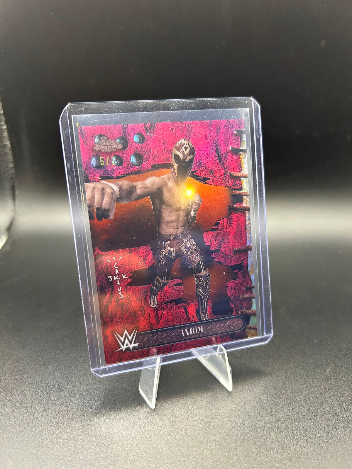 2025 WWE Topps Cactus Jack Axiom /5 Red Refractor