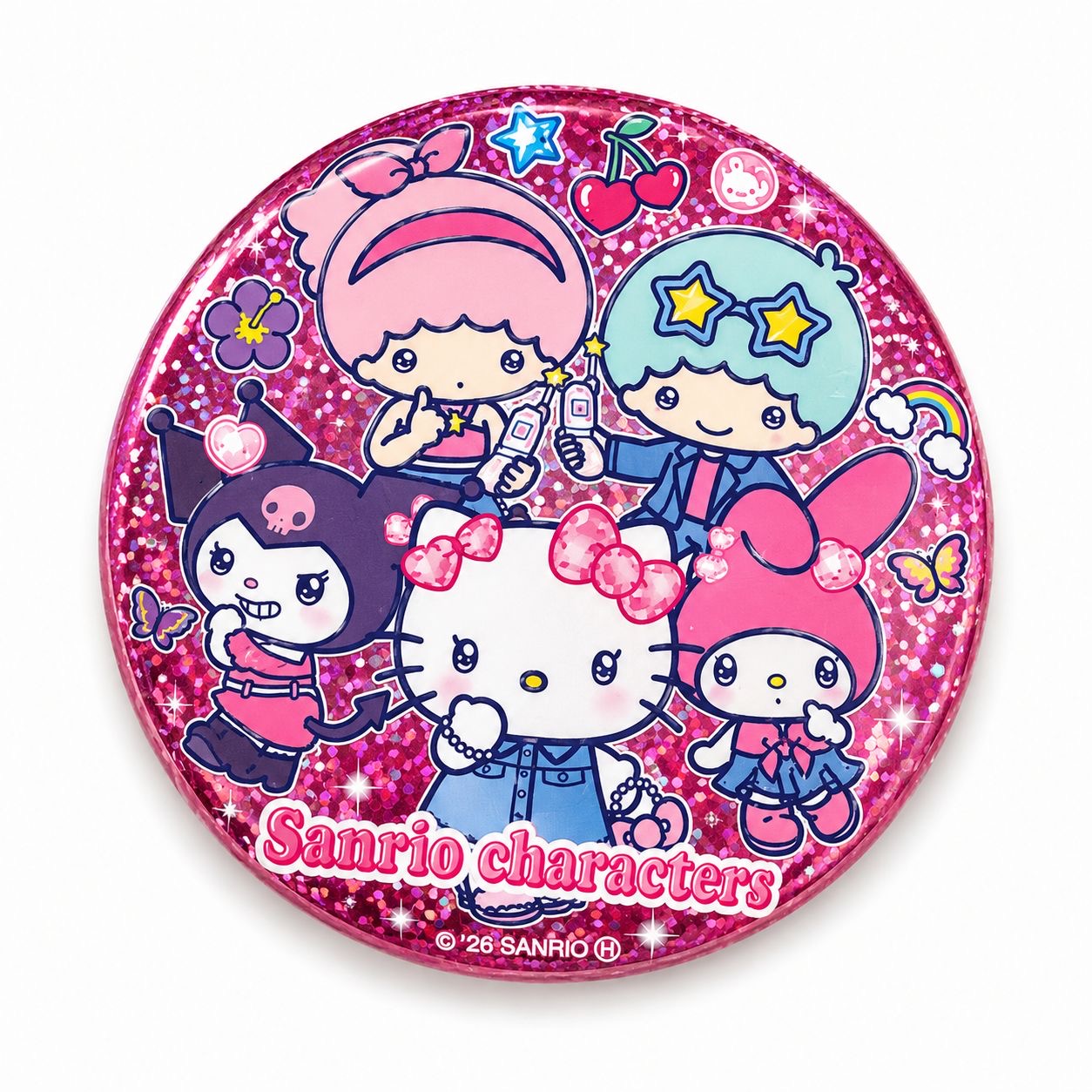 Best Friends Glitter 7.5cm Japanese Sanrio Badge