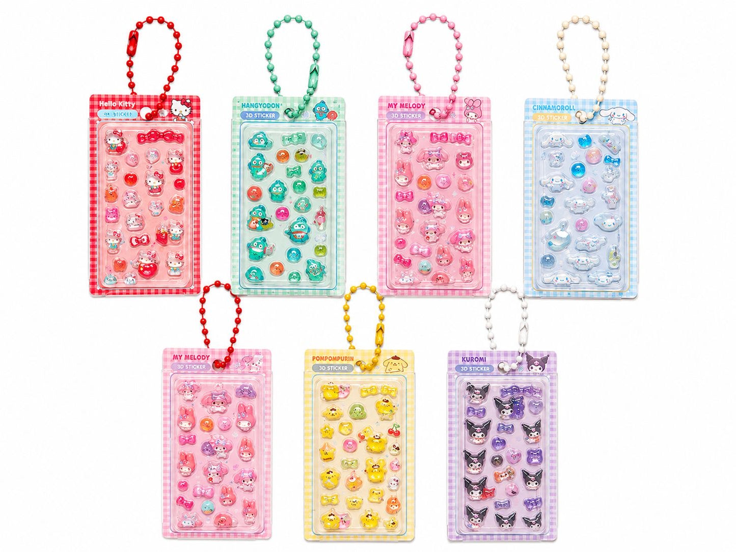 Miniature 3D Bubble Sanrio Sticker Keychain