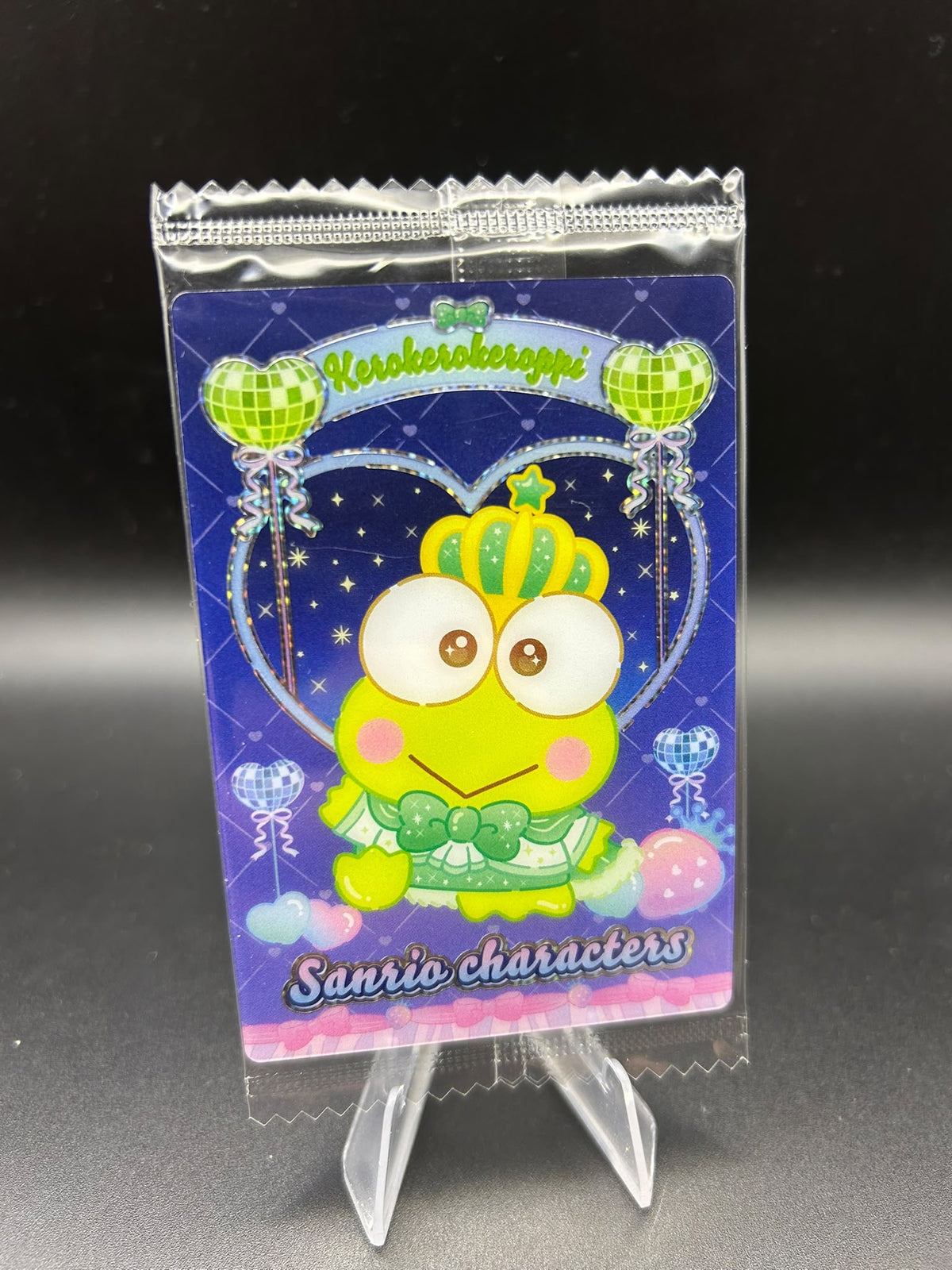 Silver Foil Keroppi New Year Japanese Sanrio Wafer Card