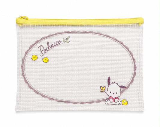 Pochacco A5 PVC Mesh Japanese Sanrio Zip Pouch