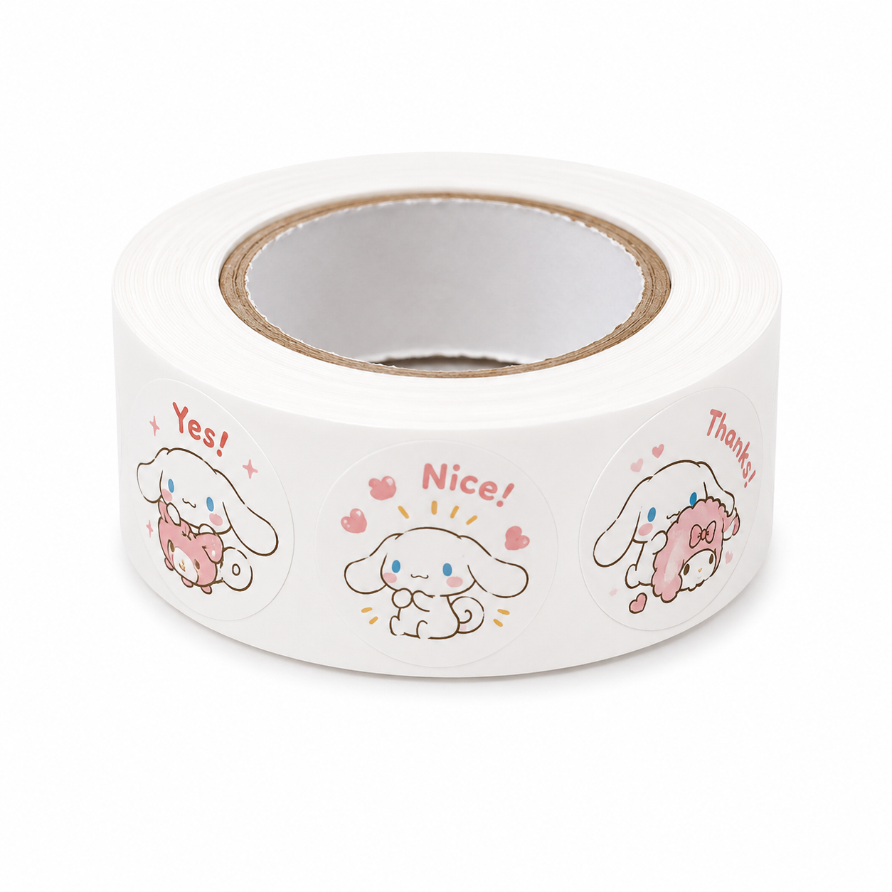 White Cinnamoroll Circles 500pc Sanrio Sticker Reel