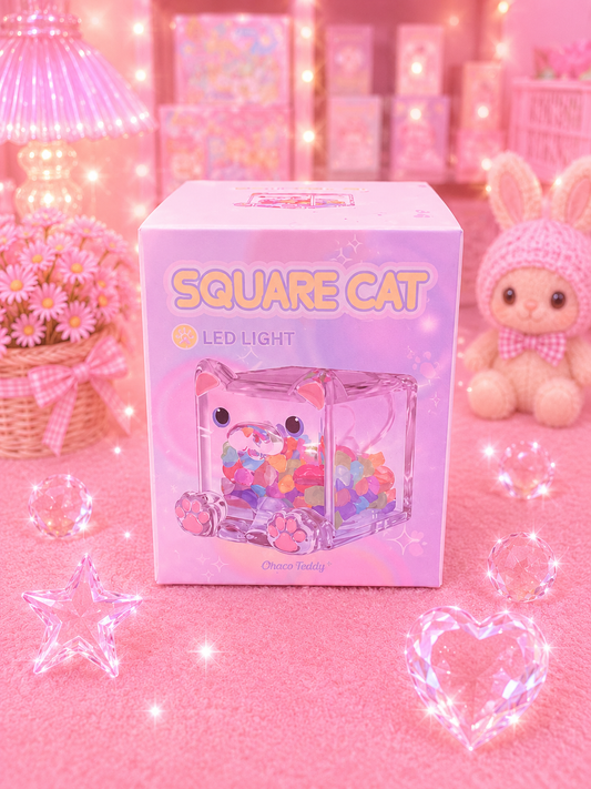 Choco Teddy Square Cat LED Light Blind Box