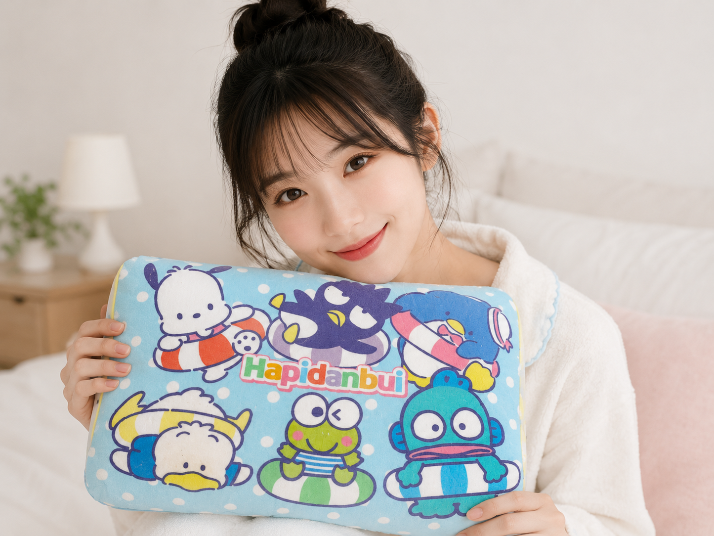 Hapidanbui Lads Memory Foam Neck Supporting Japanese Sanrio Pillow