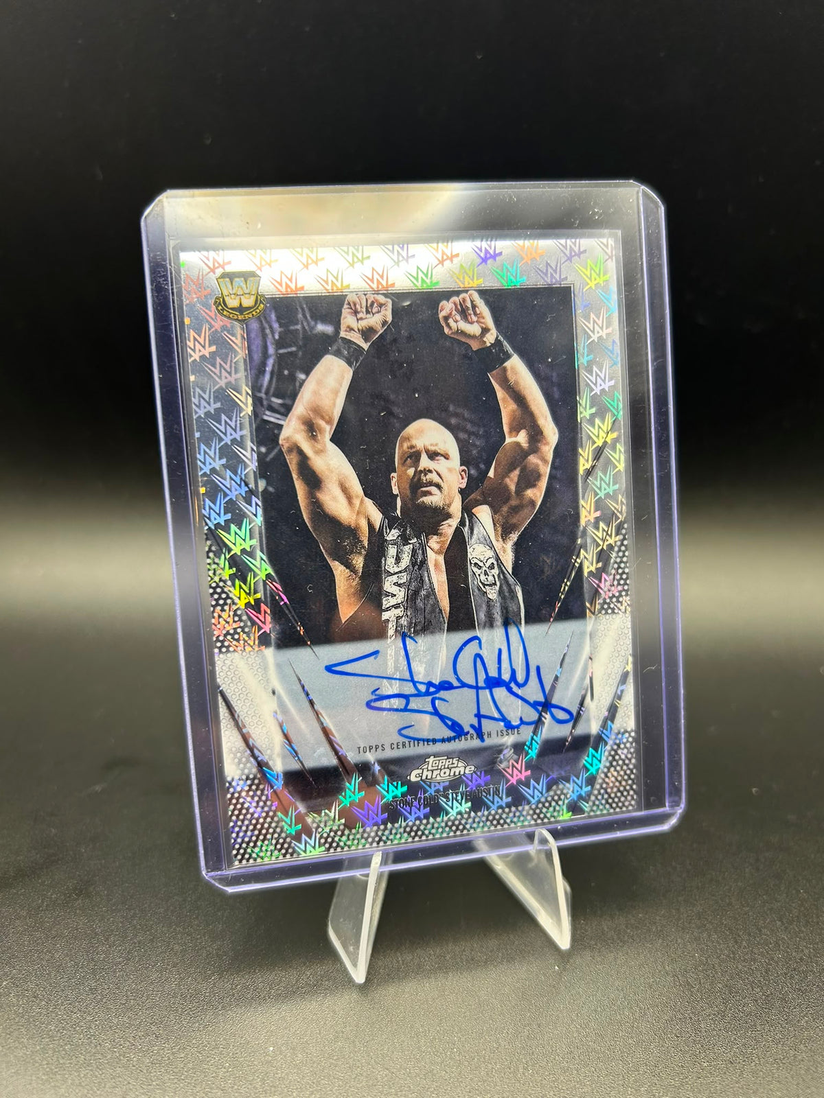 2026 WWE Topps Chrome Logofractor Stone Cold Steve Austin Auto