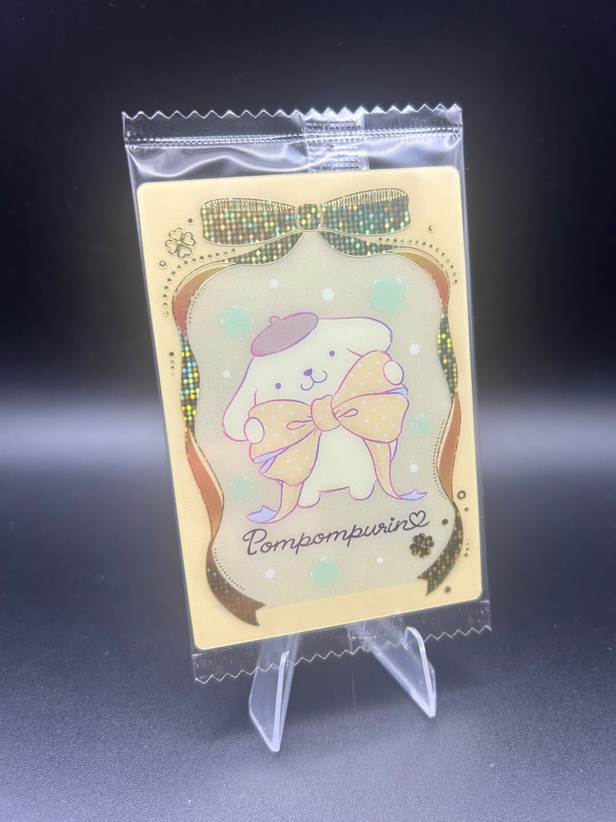 Gold Ribbon PomPomPurin Japanese Sanrio Wafer Card