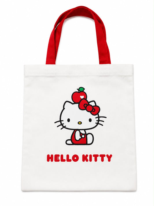 Hello Kitty White/Red Canvas Japanese Sanrio Tote Bag