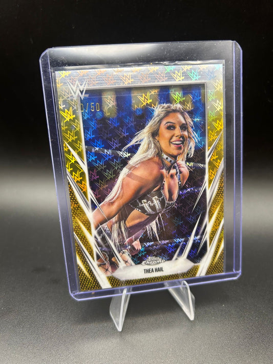 2026 WWE Topps Chrome Logofractor Thea Hail /50 Gold