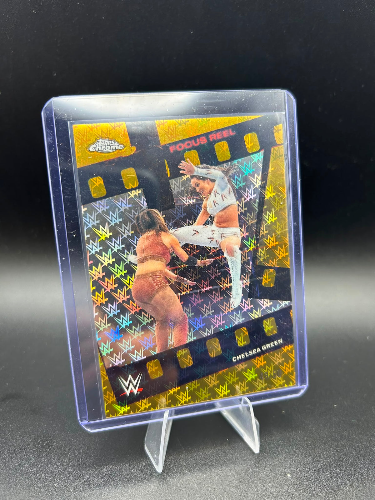 2026 WWE Topps Chrome Logofractor Chelsea Green /50 Gold Focus Reel