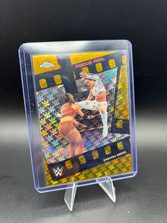 2026 WWE Topps Chrome Logofractor Chelsea Green /50 Gold Focus Reel