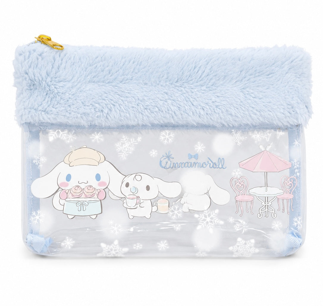 Cinnamoroll Fluffy PVC Zip Storage Pouch Japanese Sanrio